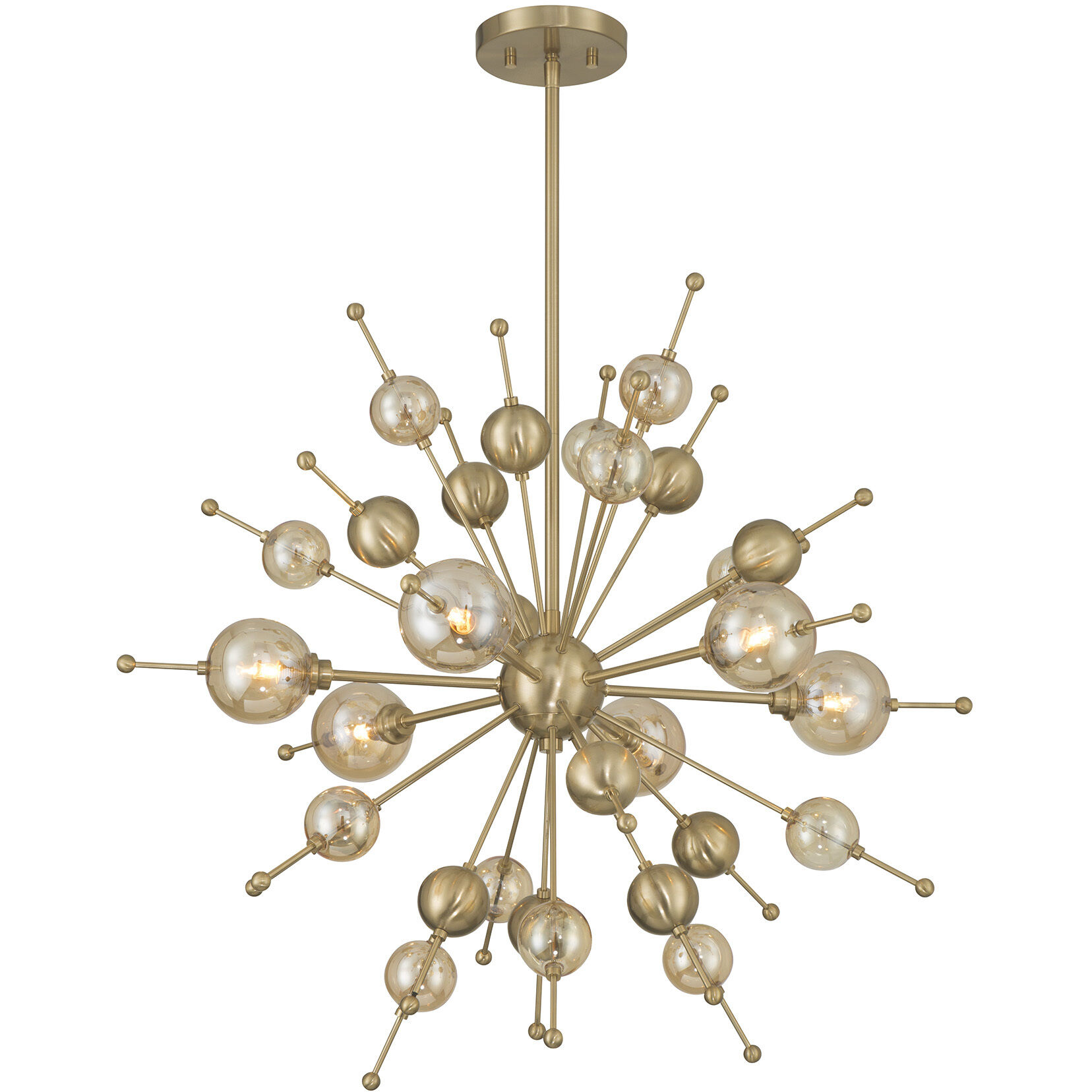 Crescent 6 Light 28.5 inch Noble Brass Chandelier Ceiling Light