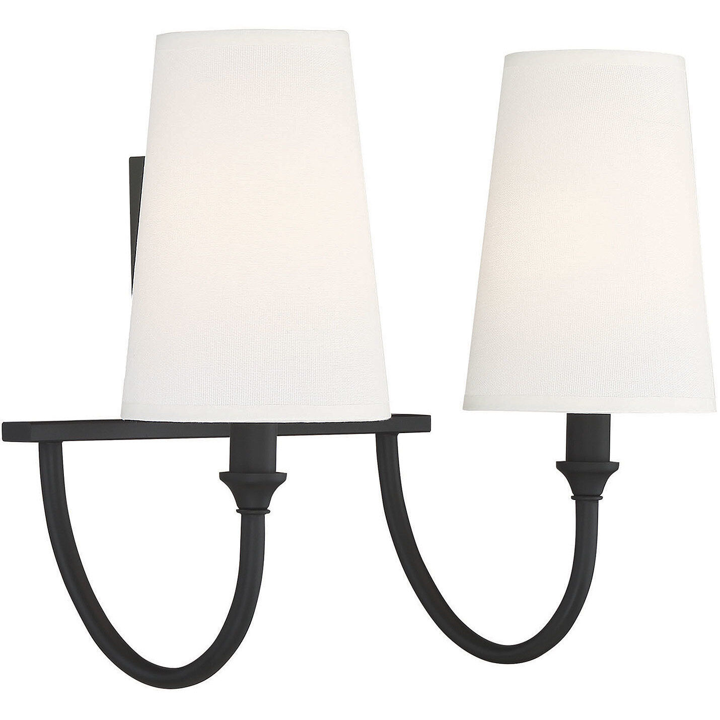 Cameron 2 Light 15 inch Matte Black Bathroom Vanity Light Wall Light, Essentials