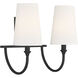 Cameron 2 Light 15 inch Matte Black Bathroom Vanity Light Wall Light, Essentials