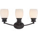 Elise 3 Light 20.5 inch English Bronze Bathroom Vanity Light Wall Light, Essentials