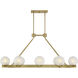 Darien Linear Chandelier Ceiling Light in Warm Brass