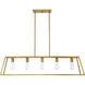 Denton 5 Light 45 inch Warm Brass Linear Chandelier Ceiling Light, Essentials