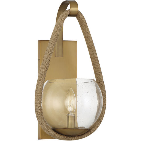 Ashe 1 Light 8.5 inch Warm Brass and Rope Wall Sconce Wall Light