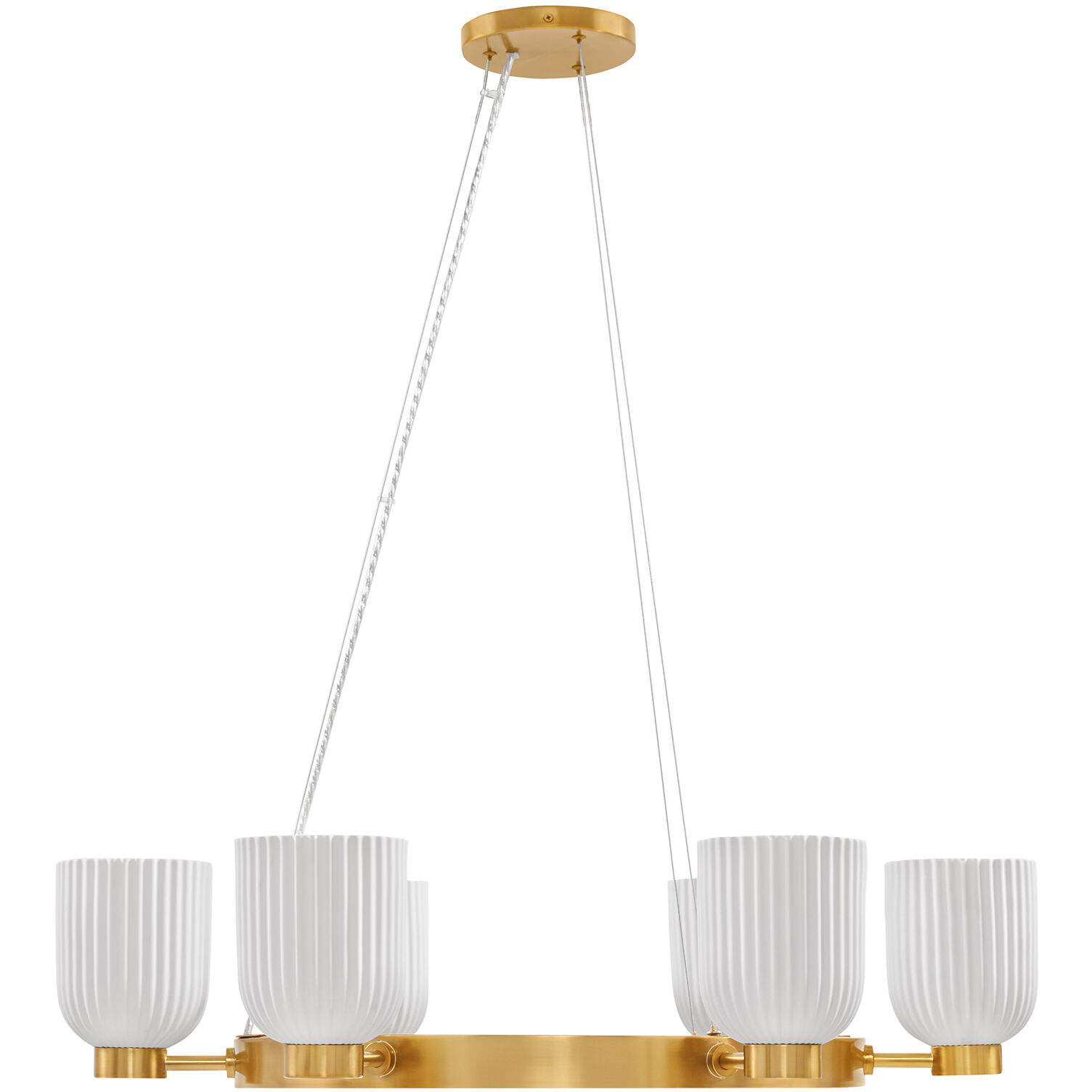 Isla Blanca 6 Light 32 inch Warm Brass Chandelier Ceiling Light