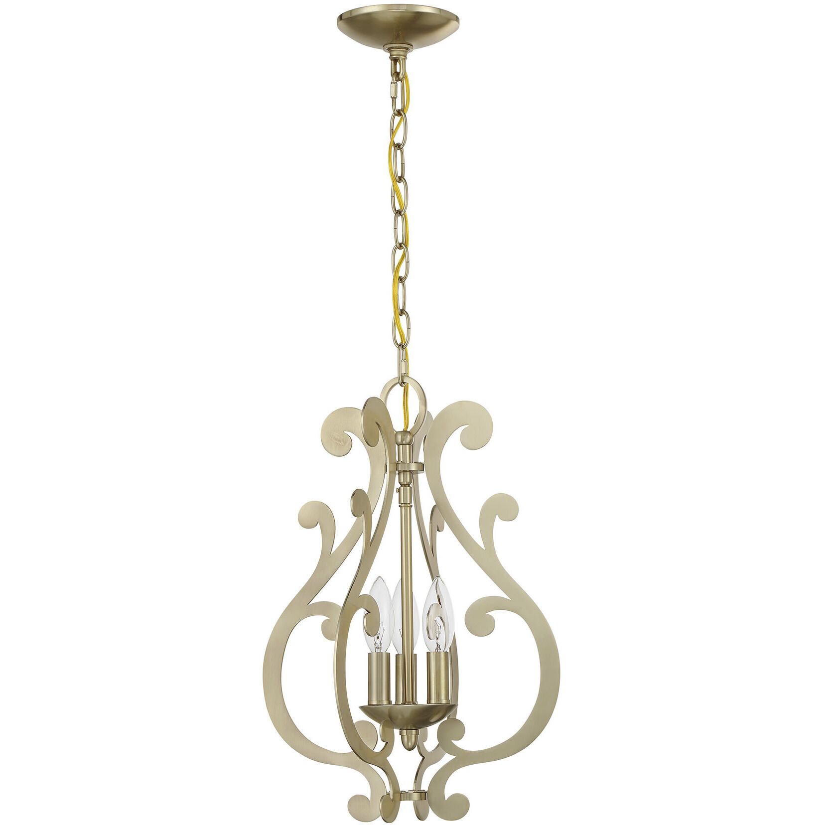 Lombard 3 Light 12 inch Noble Brass Pendant Ceiling Light