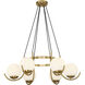Abella 6 Light 31.5 inch Warm Brass Chandelier Ceiling Light, Lighting One
