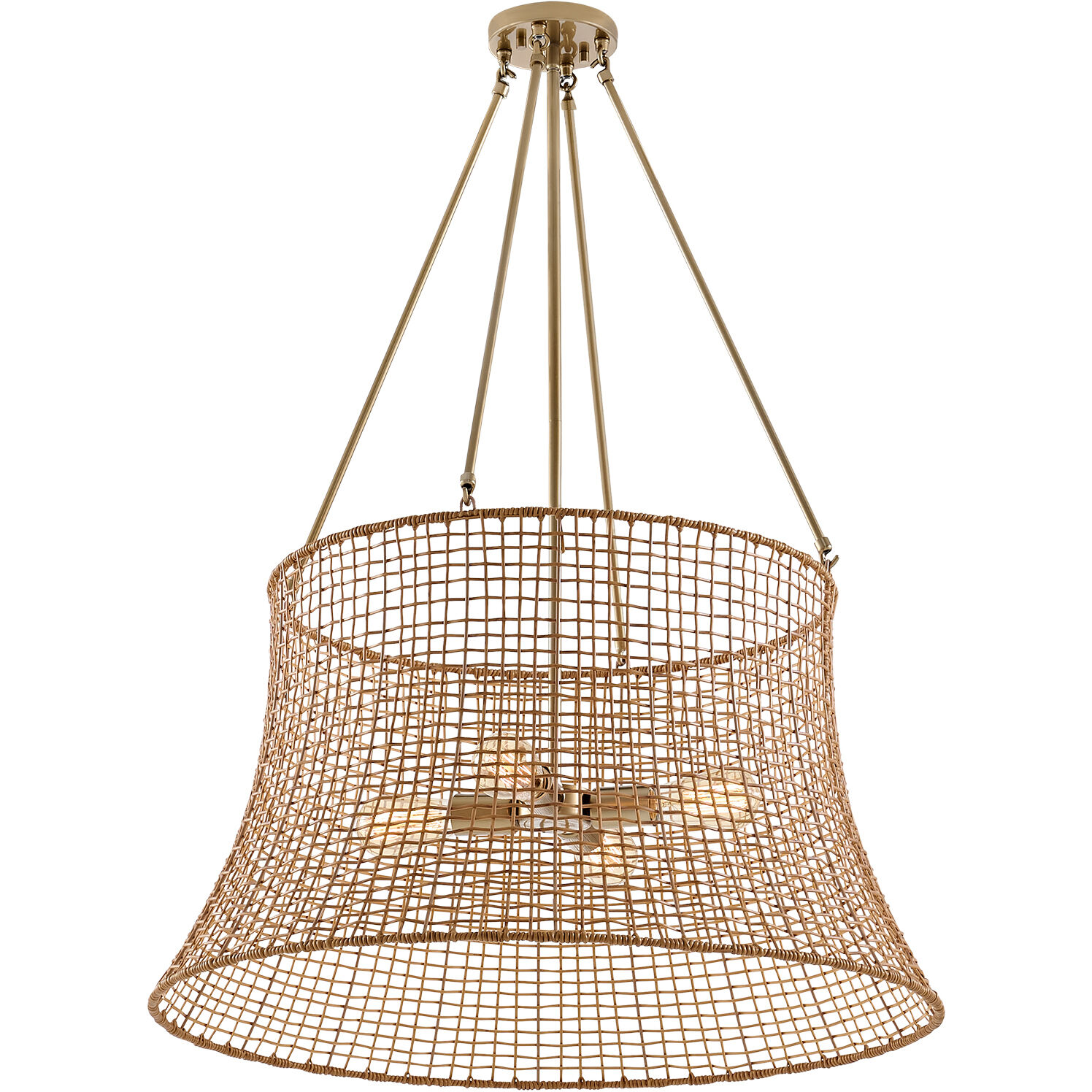Longleaf 4 Light 28 inch Burnished Brass Outdoor Chandelier