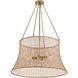 Longleaf 4 Light 28 inch Burnished Brass Outdoor Chandelier