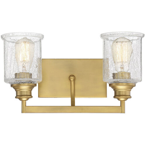 Hampton 2 Light 16 inch Warm Brass Bathroom Vanity Light Wall Light