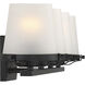 Klein 4 Light 33 inch Matte Black Bathroom Vanity Light Wall Light, Lighting One