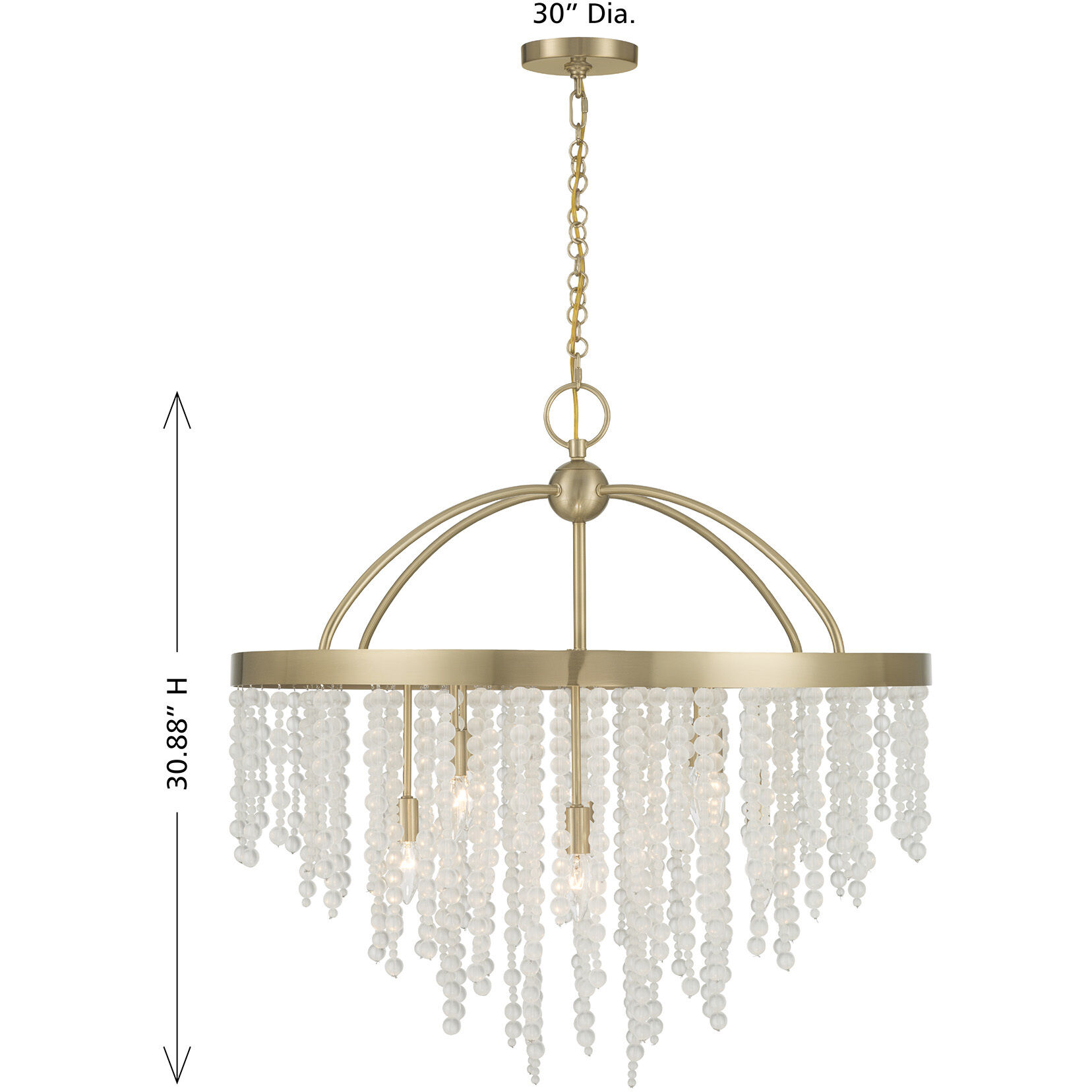 Jeanette 8 Light 30 inch Noble Brass Chandelier Ceiling Light