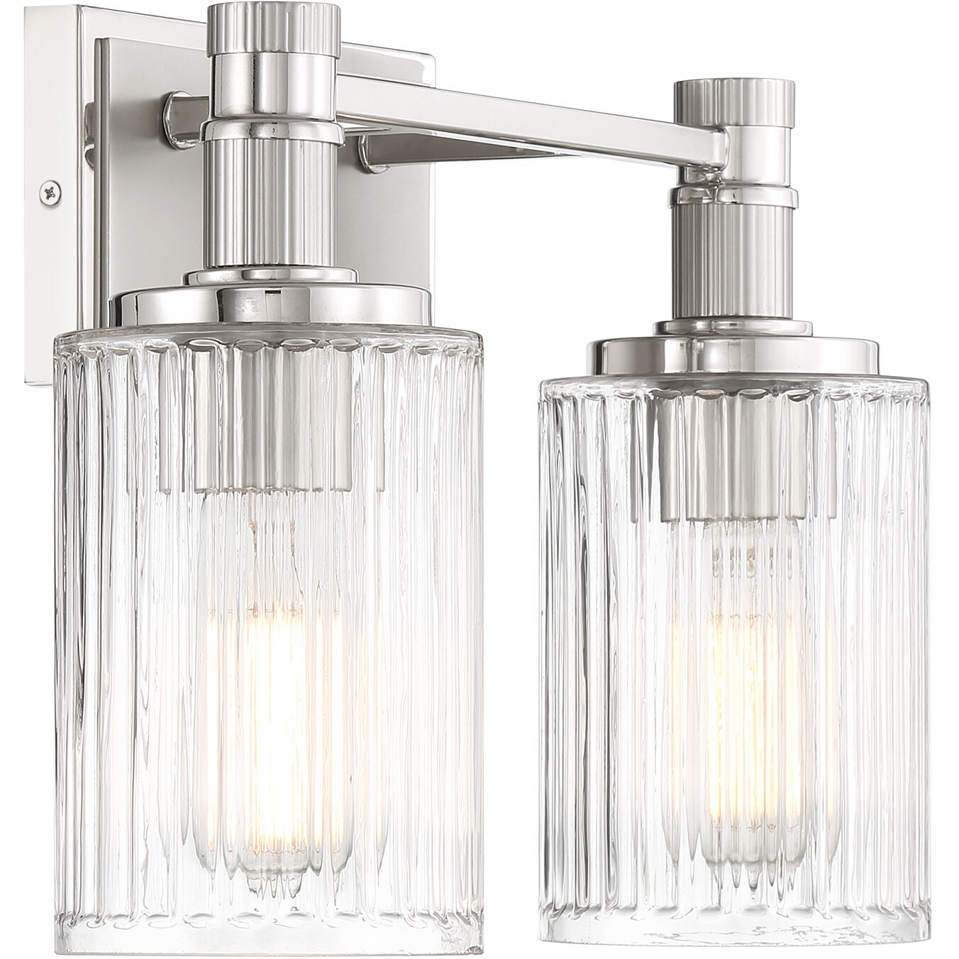 Concord 2 Light 15 inch Silver and Polished Nickel Bathroom Vanity Light Wall Light