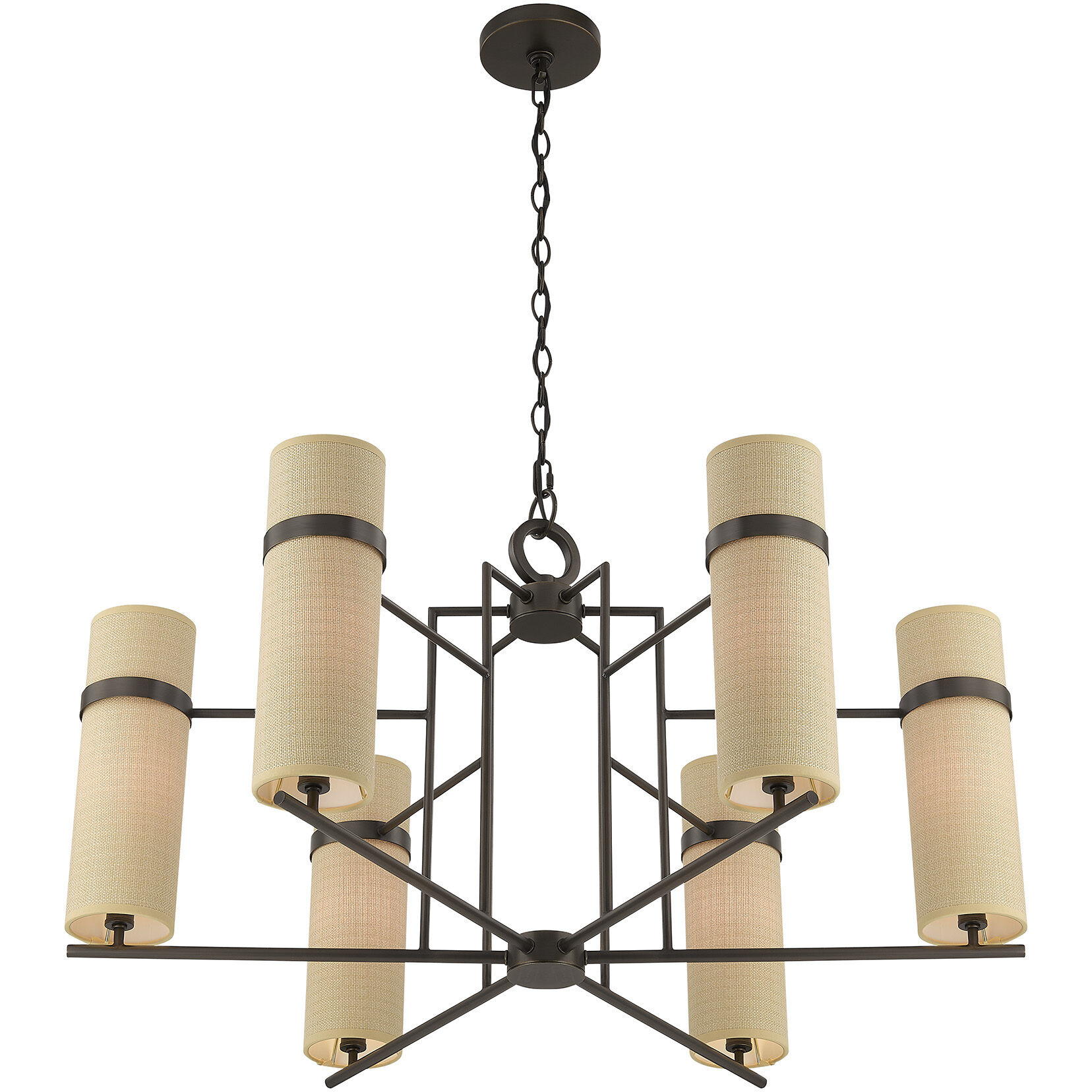 Weston 6 Light 34 inch Mediterranean Bronze Chandelier Ceiling Light