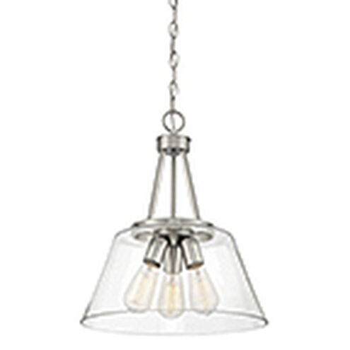 Calhoun 3 Light 15 inch Satin Nickel Pendant Ceiling Light, Essentials