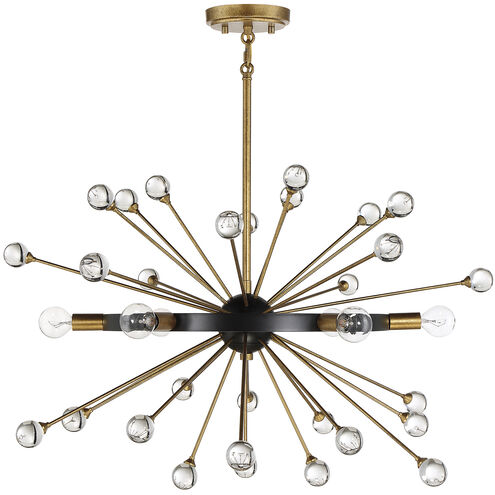 Ariel 6 Light 25 inch Como Black with Gold Chandelier Ceiling Light