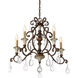 St. Laurence 5 Light 24 inch New Tortoise Shell / Silver Chandelier Ceiling Light