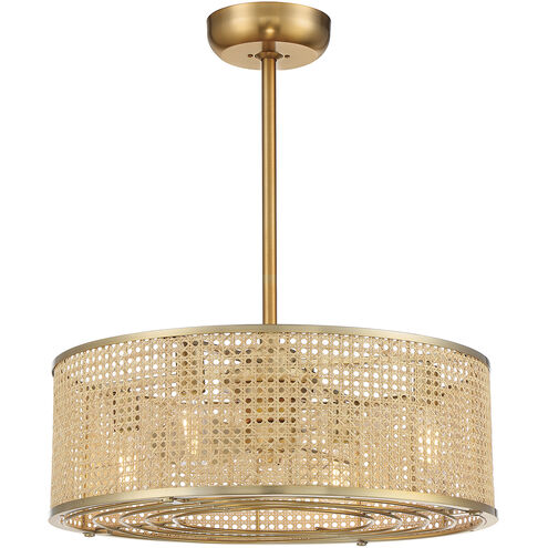 Astoria 14 inch Warm Brass with Gold Blades Fan D'Lier