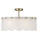 Ashton 4 Light 20 inch Noble Brass Covertible SemiFlush Ceiling Light, Essentials