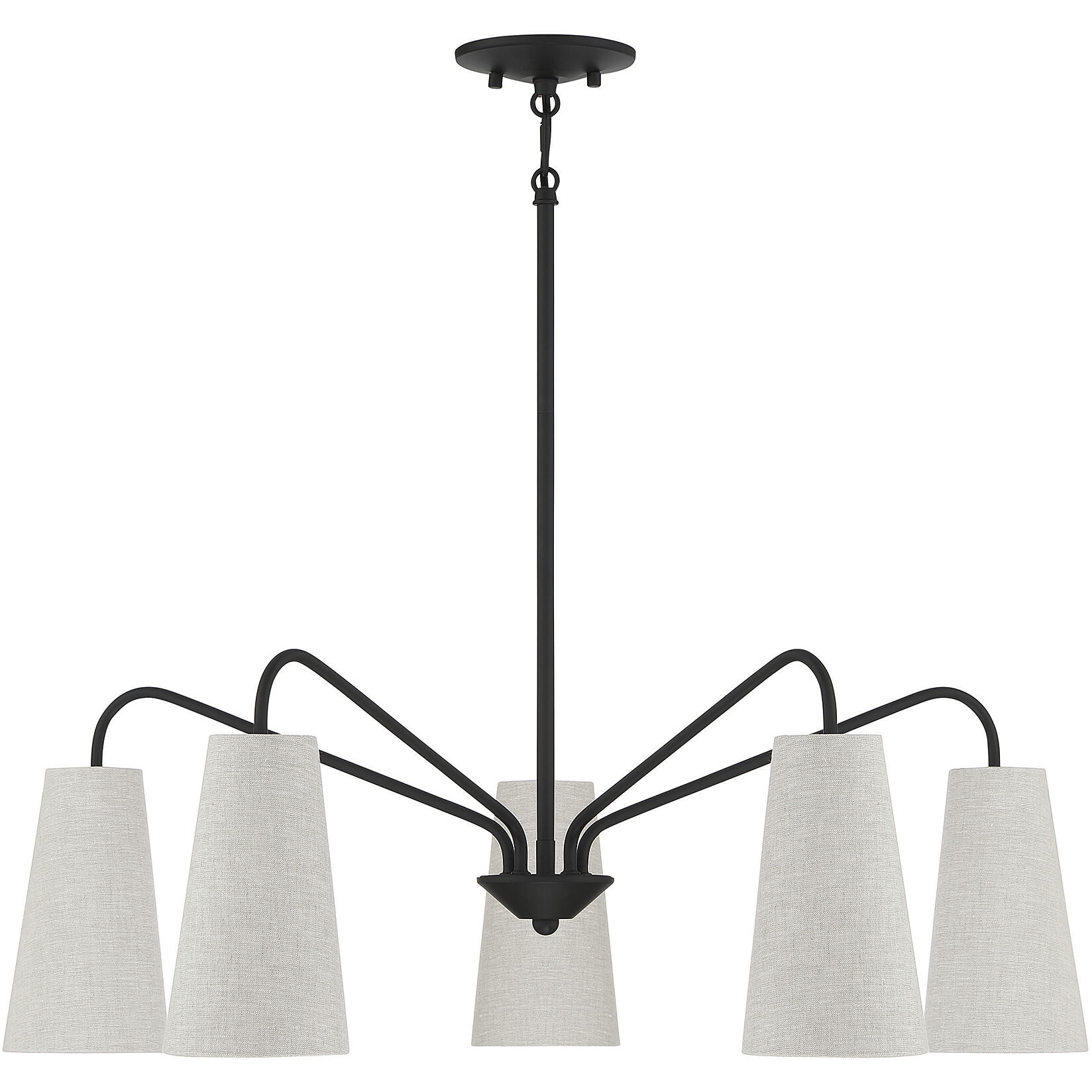 Edgewood 5 Light 32 inch Matte Black Chandelier Ceiling Light, Essentials