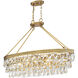 Windham 8 Light 38 inch Warm Brass Linear Chandelier Ceiling Light