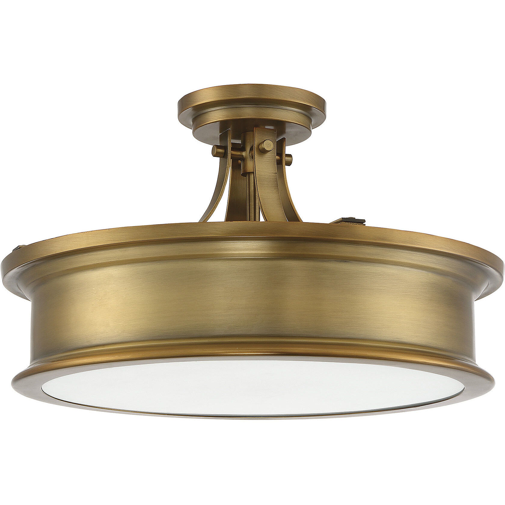 Watkins 3 Light 16 inch Warm Brass Semi-Flush Ceiling Light, Essentials