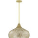 Kemp 1 Light 17.75 inch Ivory and Gold Shell Pendant Ceiling Light