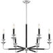 Davidson 6 Light 32 inch Matte Black with Polished Chrome Accents Chandelier Ceiling Light