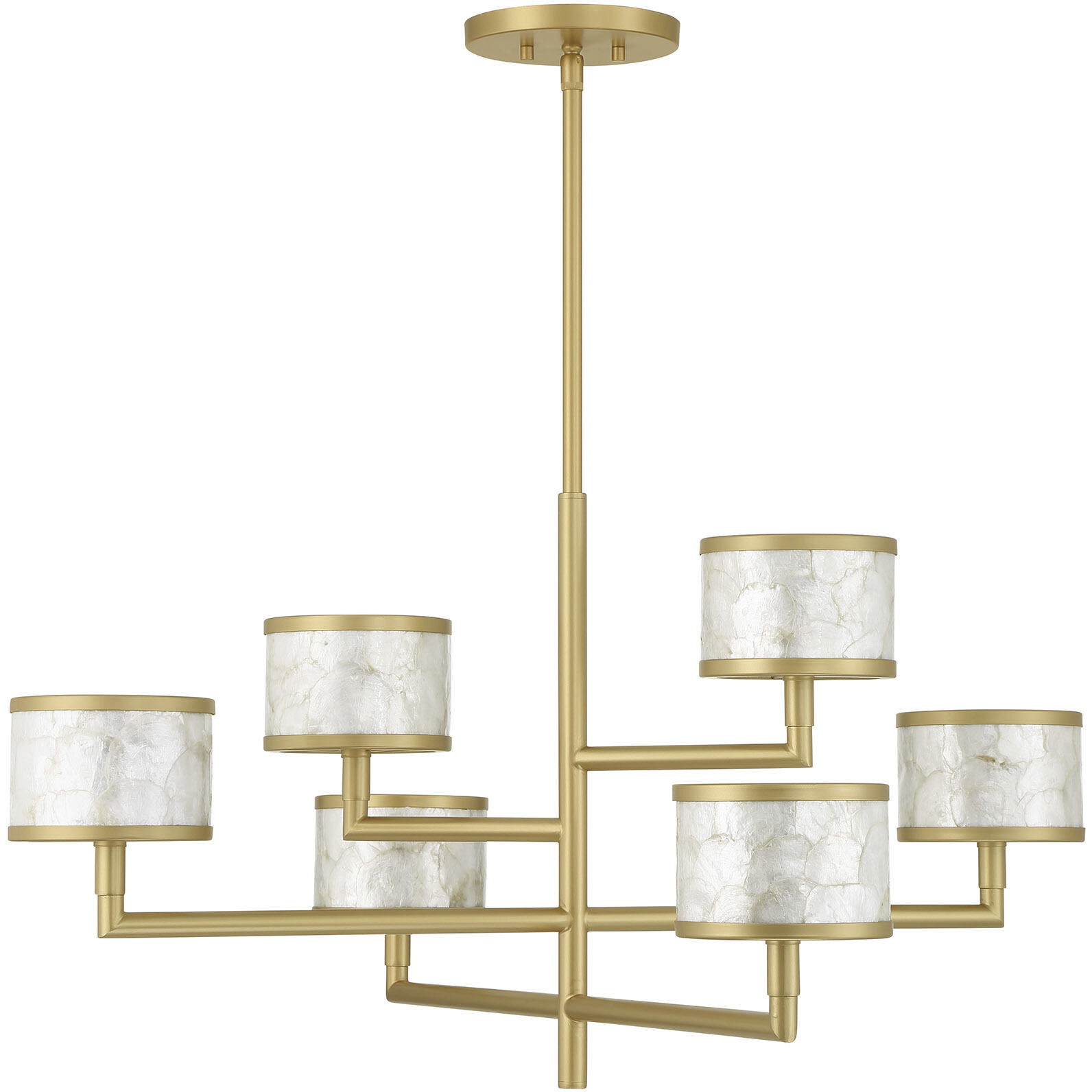 Mariquita 6 Light 34 inch Spun Gold Chandelier Ceiling Light