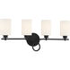 Woodbury 4 Light 28 inch Black Vanity Light Wall Light