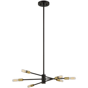 Lyrique 6 Light 22 inch Bronze with Brass Accents Chandelier Ceiling Light