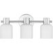 Strand 3 Light 16.75 inch Chrome Bathroom Vanity Light Wall Light, Lighting One