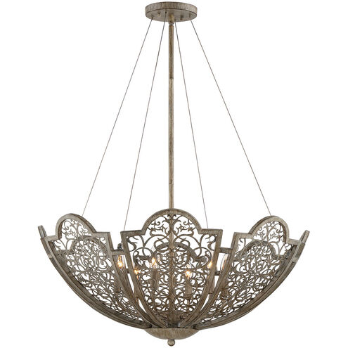Hartland 6 Light 32 inch Aged Wood Pendant Ceiling Light