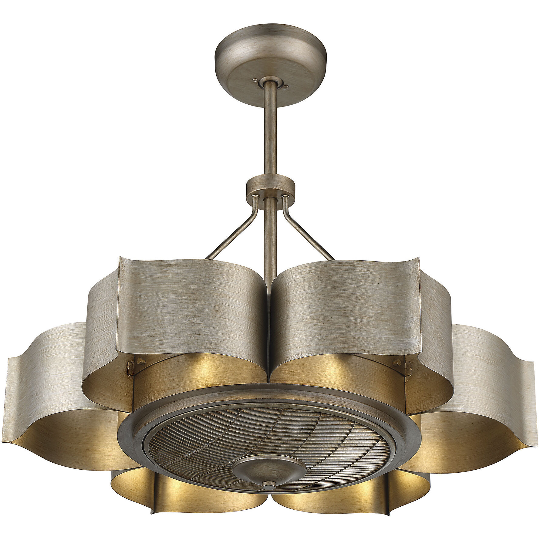 Stockholm 12 inch Silver Patina with Silver Blades Fan D'Lier