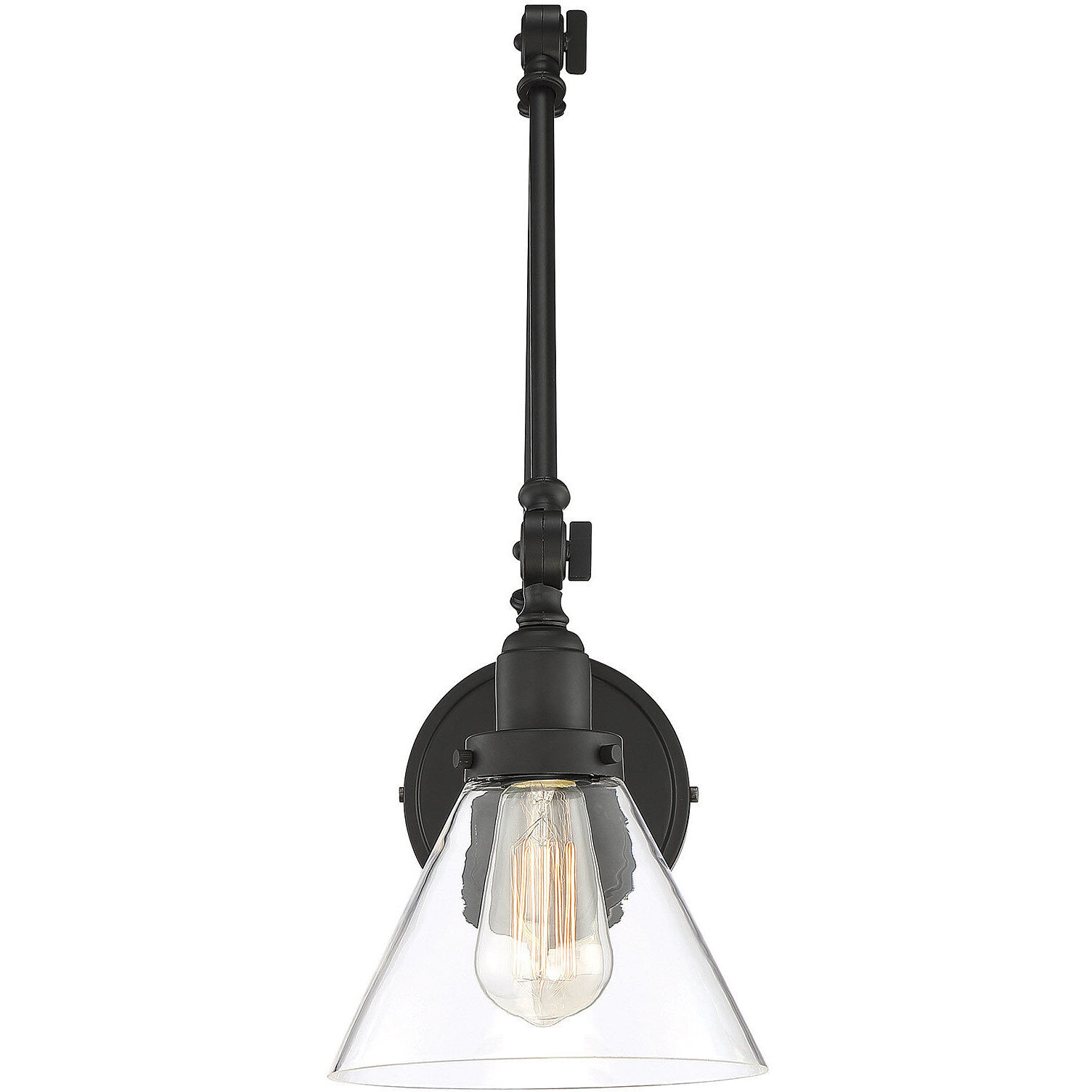 Drake 34.5 inch 60.00 watt Matte Black Adjustable Wall Sconce Wall Light, Essentials