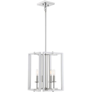Champlin 4 Light 12.38 inch White with Polished Nickel Accents Pendant Ceiling Light in White/Polished Nickel