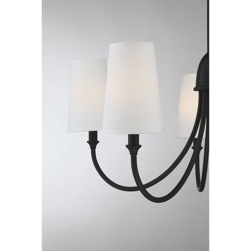 Cameron 5 Light 29 inch Matte Black Chandelier Ceiling Light, Essentials