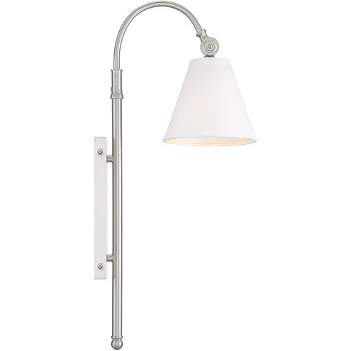 Rutland 11.5 inch 60 watt Satin Nickel Adjustable Wall Sconce Wall Light, Essentials
