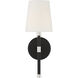 Brody 1 Light 5.75 inch Matte Black with Polished Nickel Accents Wall Sconce Wall Light, Essentials