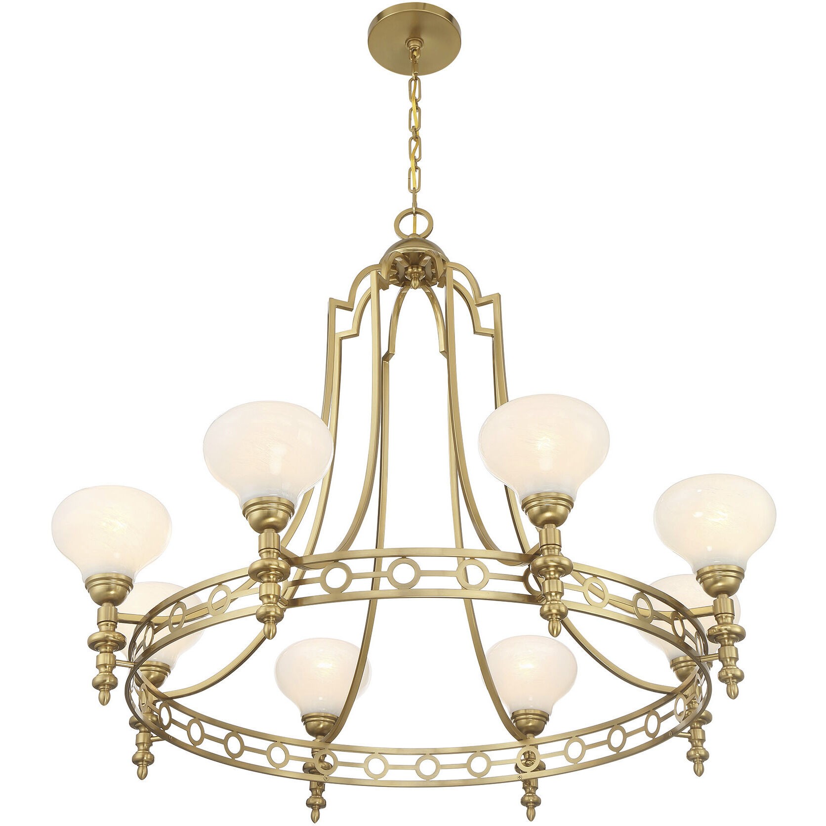 Allston 8 Light 36 inch Warm Brass Chandelier Ceiling Light