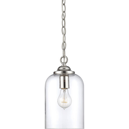 Bally 1 Light 6.5 inch Polished Nickel Pendant Ceiling Light, Essentials