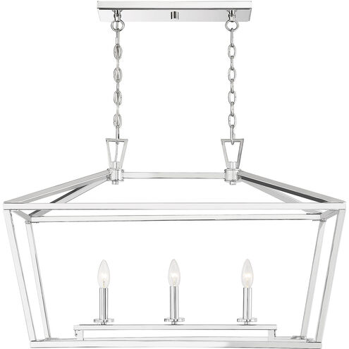 Townsend 3 Light 32 inch Polished Nickel Linear Chandelier Ceiling Light, Essentials