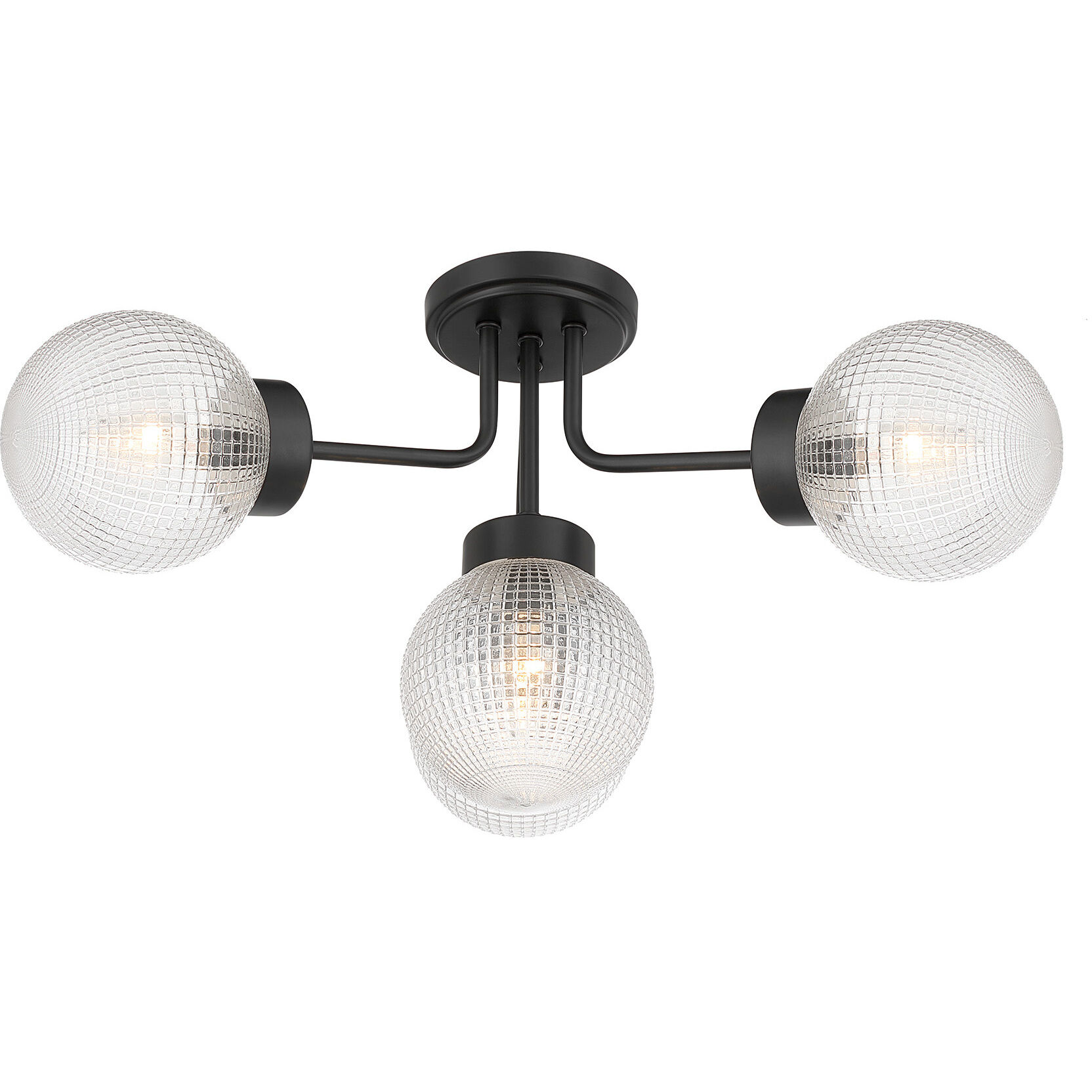 Coral 4 Light 27 inch Matte Black Semi-Flush Ceiling Light