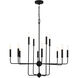 Avondale 12 Light 34 inch Matte Black Chandelier Ceiling Light