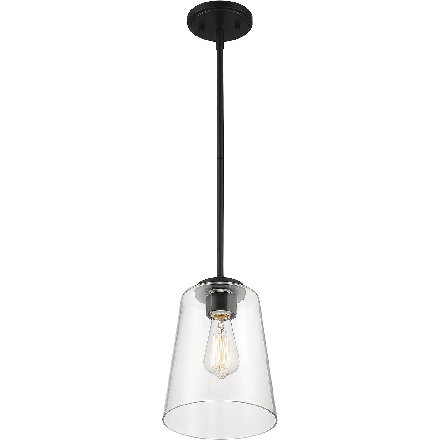 Calhoun 1 Light 8 inch Matte Black Pendant Ceiling Light, Essentials