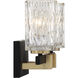 Keene 2 Light 15 inch Matte Black with Warm Brass Accents Bathroom Vanity Light Wall Light, Lighting One