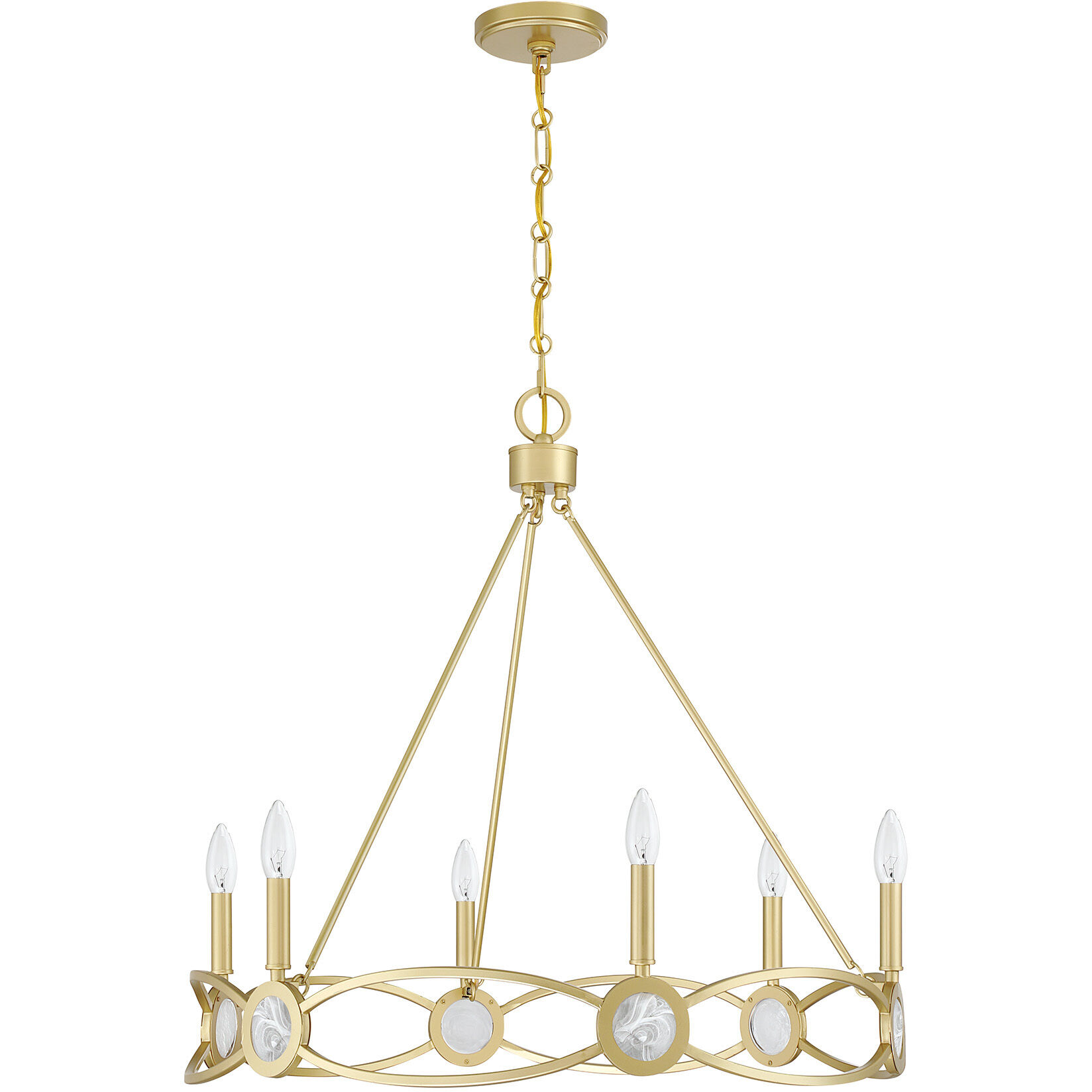 Minette 6 Light 28 inch Spun Gold Chandelier Ceiling Light