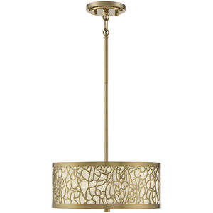 New Haven 3 Light 14 inch Burnished Brass Covertible SemiFlush Ceiling Light