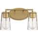 Sacremento 2 Light 14 inch Warm Brass Vanity Light Wall Light, Essentials