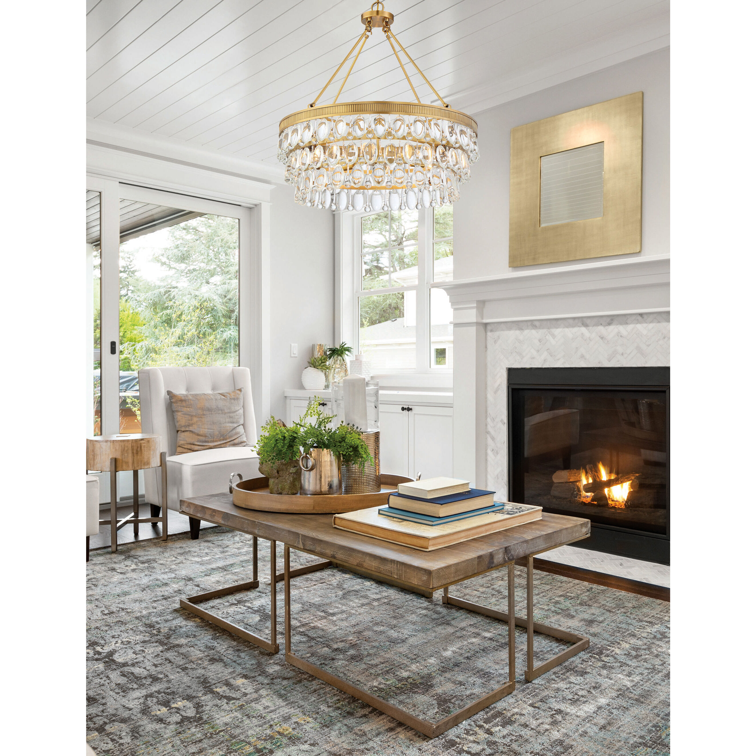 Windham 6 Light 28 inch Warm Brass Pendant Ceiling Light