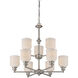 Melrose 9 Light 26 inch Satin Nickel Chandelier Ceiling Light